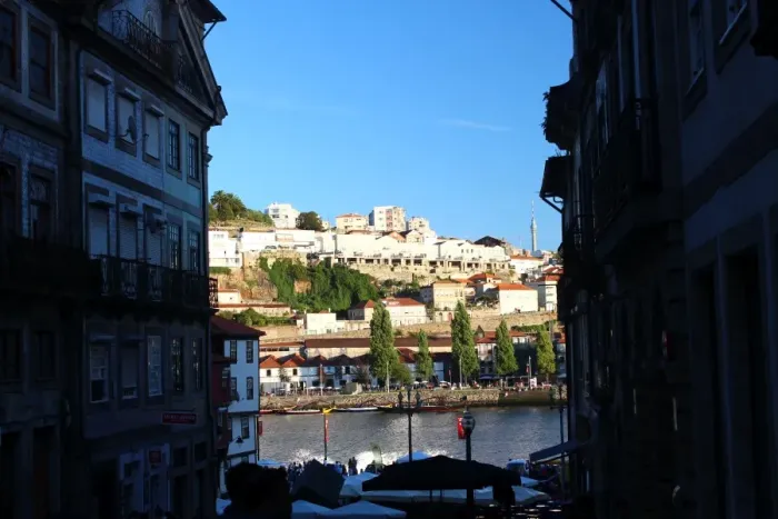 Framed Print : Ribeira district in Porto from Vila Nova de Gaia Framed Print : Ribeira district in Porto from Vila Nova de Gaia
