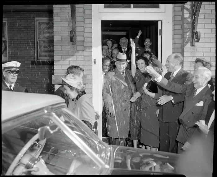 Framed Print : Rice Shower for Vice-President Alben Barkley and His Bride Framed Print : Rice Shower for Vice-President Alben Barkley and His Bride