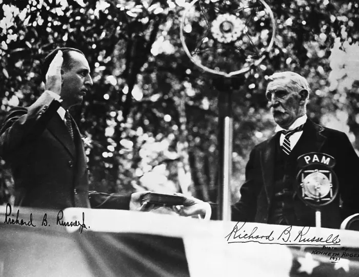 Framed Print : Richard B Russell Swearing in Son as Governor Framed Print : Richard B Russell Swearing in Son as Governor