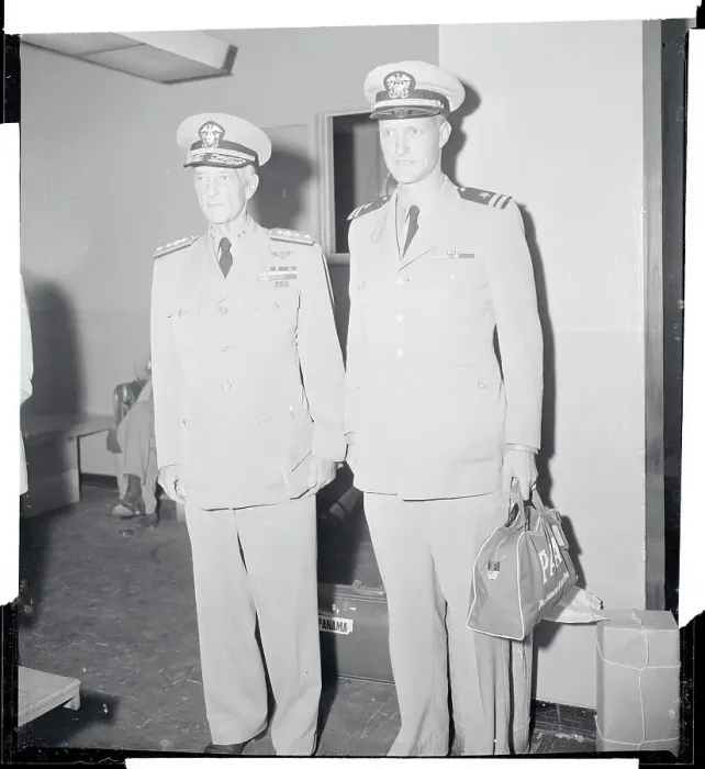 Framed Print : Richard Byrd Standing Next to His Son Framed Print : Richard Byrd Standing Next to His Son