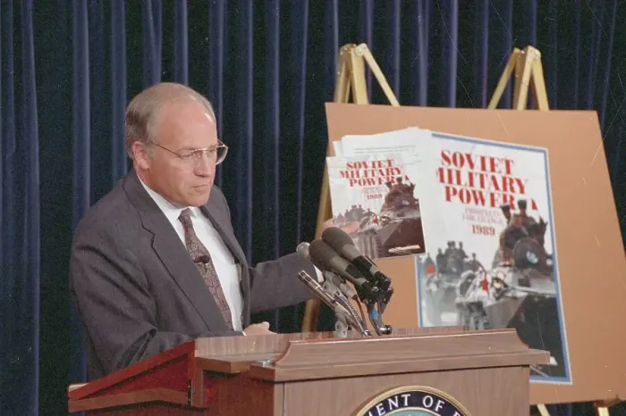 Framed Print : Richard Cheney Holding Copy of Magazine Framed Print : Richard Cheney Holding Copy of Magazine