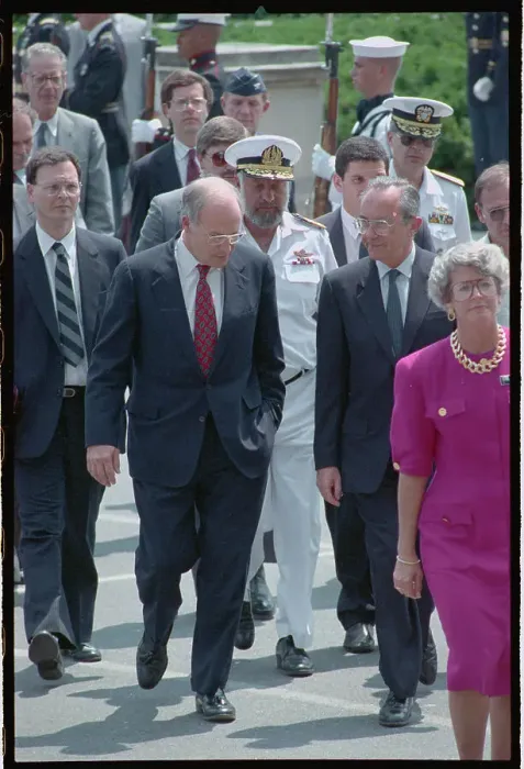 Framed Print : Richard Cheney and Moshe Arens Walking Together Framed Print : Richard Cheney and Moshe Arens Walking Together