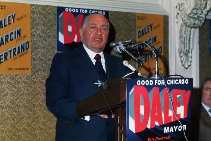 Framed Print : Richard Daley Giving a Speech