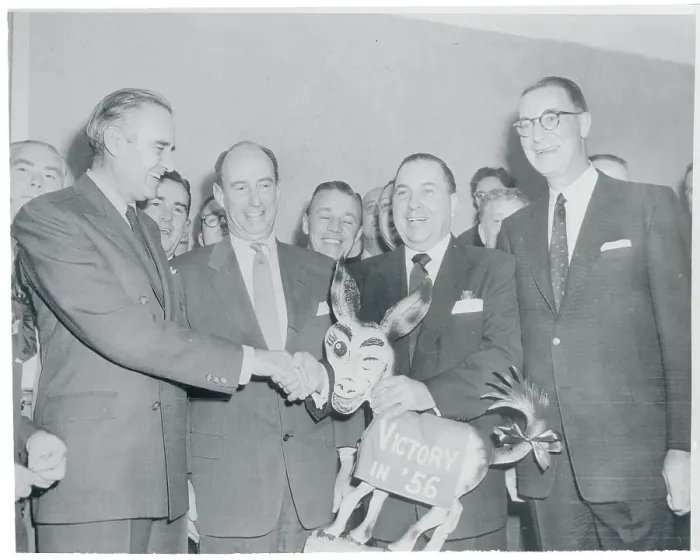 Framed Print : Richard Daley Shaking Hands with Averell Harriman Framed Print : Richard Daley Shaking Hands with Averell Harriman