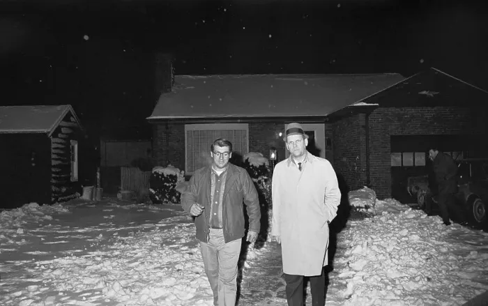 Framed Print : Richard DeSalvo Walking with His Attorney