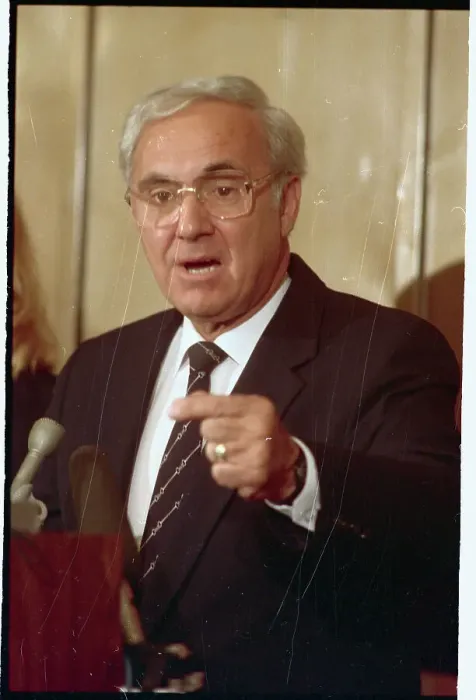 Framed Print : Richard Dorch Speaking to Reporters Framed Print : Richard Dorch Speaking to Reporters