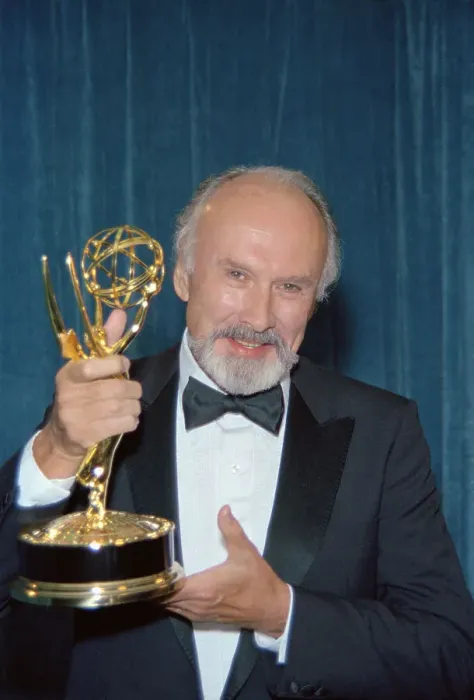 Framed Print : Richard Kiley Holding Emmy Award Framed Print : Richard Kiley Holding Emmy Award
