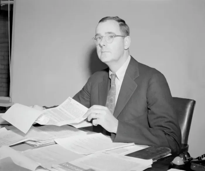 Framed Print : Richard M. Bissell Jr. Seated at Desk Framed Print : Richard M. Bissell Jr. Seated at Desk