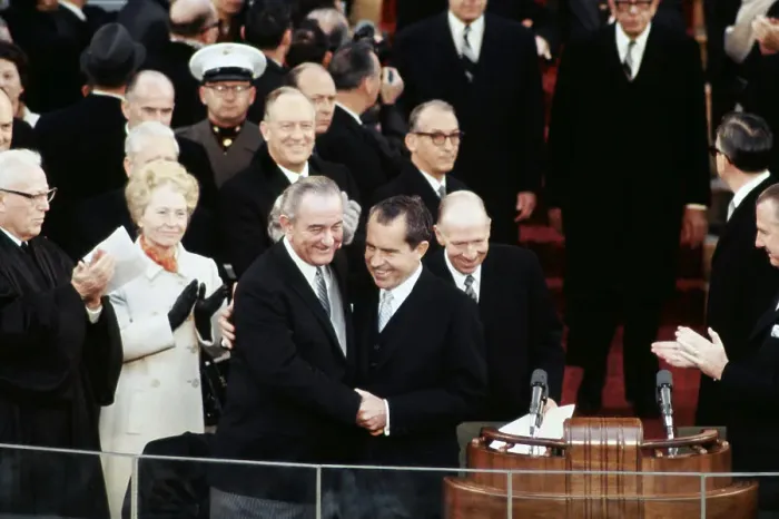 Framed Print : Richard Nixon Arriving at Inaugural Stand Framed Print : Richard Nixon Arriving at Inaugural Stand