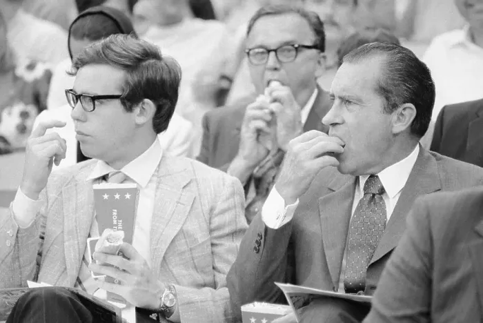 Framed Print : Richard Nixon at Ballgame Framed Print : Richard Nixon at Ballgame