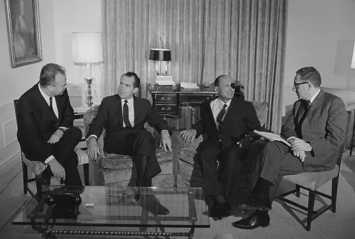 Framed Print : Richard Nixon Chats With Itzhak Rabin Framed Print : Richard Nixon Chats With Itzhak Rabin
