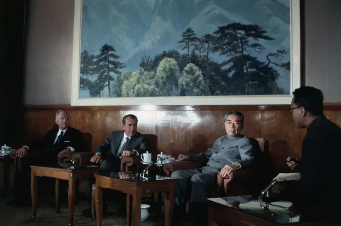 Framed Print : Richard Nixon and Chou En-Lai Framed Print : Richard Nixon and Chou En-Lai