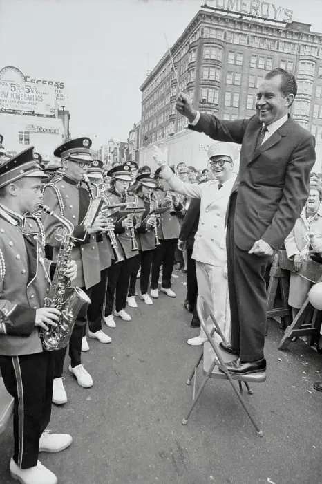 Framed Print : Richard Nixon Conducting High School Band Framed Print : Richard Nixon Conducting High School Band