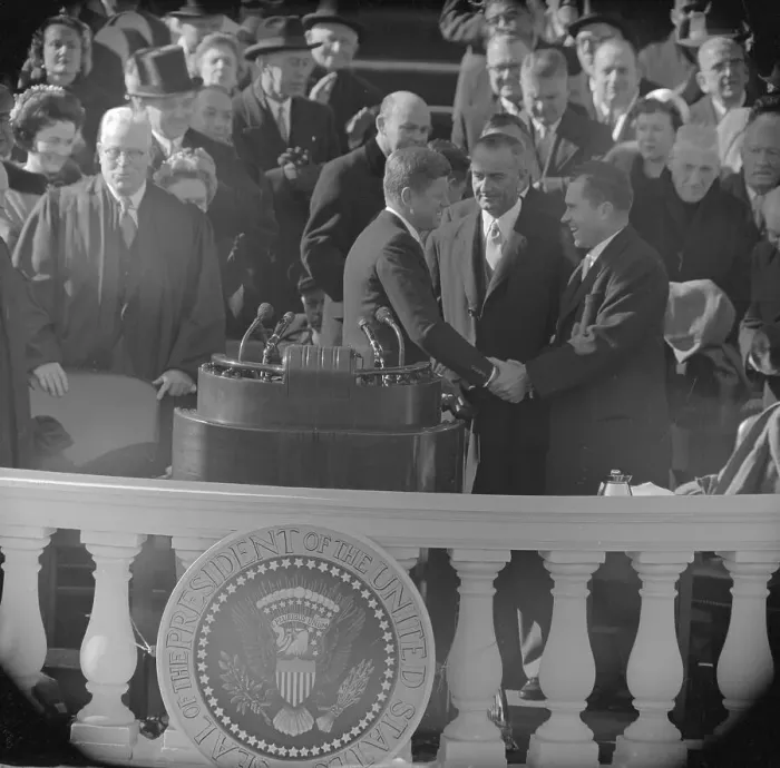 Framed Print : Richard Nixon Congratulating John Kennedy at Inauguration Framed Print : Richard Nixon Congratulating John Kennedy at Inauguration
