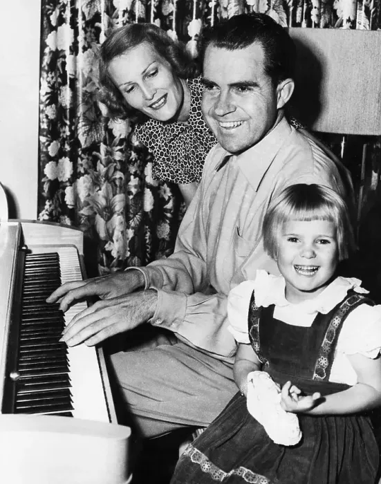 Framed Print : Richard Nixon with Daughter and Wife at Piano Framed Print : Richard Nixon with Daughter and Wife at Piano