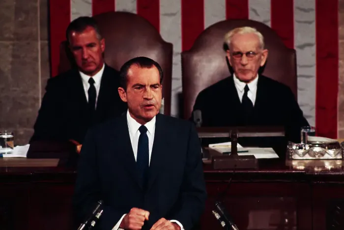 Framed Print : Richard Nixon Delivering the State of the Union Framed Print : Richard Nixon Delivering the State of the Union