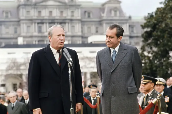 Framed Print : Richard Nixon and Edward Heath Framed Print : Richard Nixon and Edward Heath