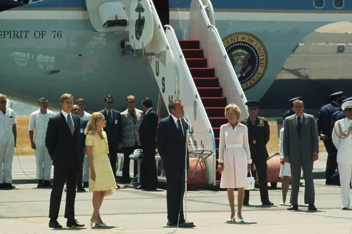 Framed Print : Richard Nixon and Family on Airfield Framed Print : Richard Nixon and Family on Airfield