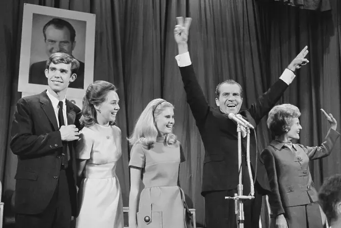 Framed Print : Richard Nixon and Family Celebrating Presidential Victory Framed Print : Richard Nixon and Family Celebrating Presidential Victory