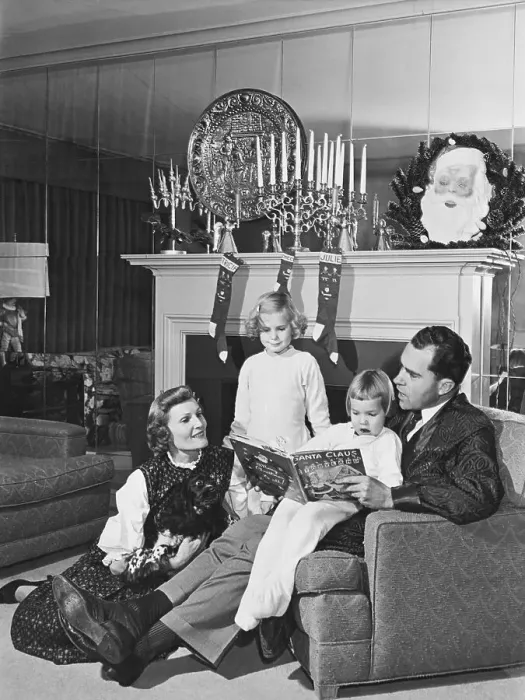 Framed Print : Richard Nixon & Family At Christmas Framed Print : Richard Nixon & Family At Christmas