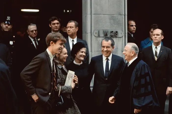 Framed Print : Richard Nixon with Family and Dr. Norman Vincent Peale Framed Print : Richard Nixon with Family and Dr. Norman Vincent Peale