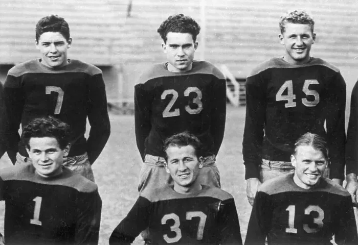 Framed Print : Richard Nixon and Football Players at Whittier College Framed Print : Richard Nixon and Football Players at Whittier College