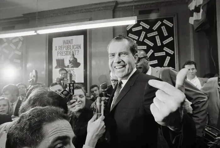 Framed Print : Richard Nixon Gesturing