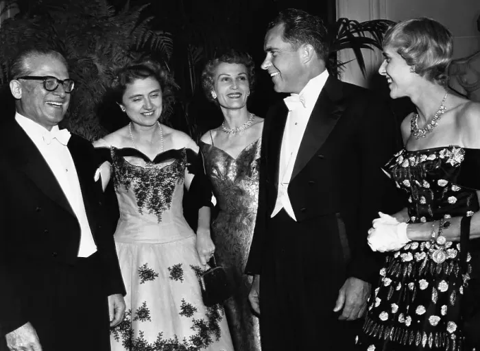Framed Print : Richard Nixon with Giovanni Gronchi and Clare Boothe Luce