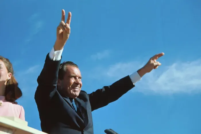 Framed Print : Richard Nixon Giving Victory Sign Framed Print : Richard Nixon Giving Victory Sign