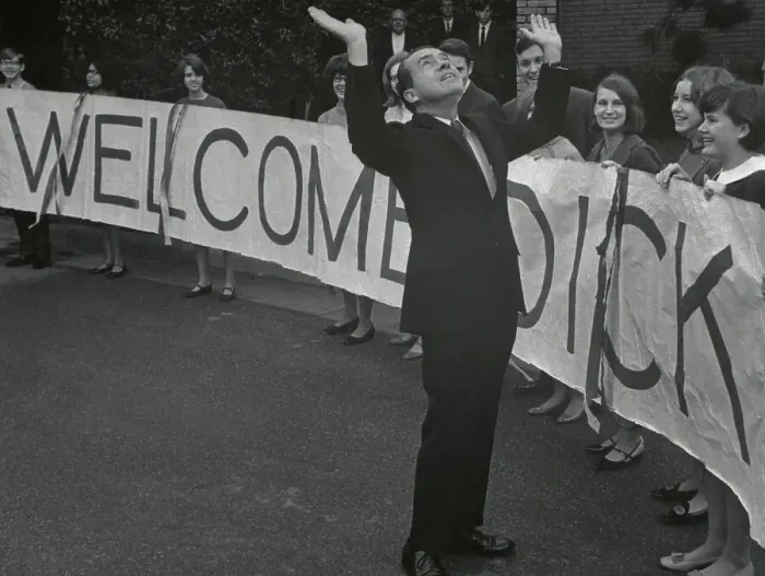 Framed Print : Richard Nixon Greeting Supporters Framed Print : Richard Nixon Greeting Supporters