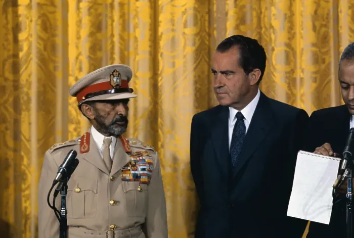 Framed Print : Richard Nixon with Haile Selassie Framed Print : Richard Nixon with Haile Selassie