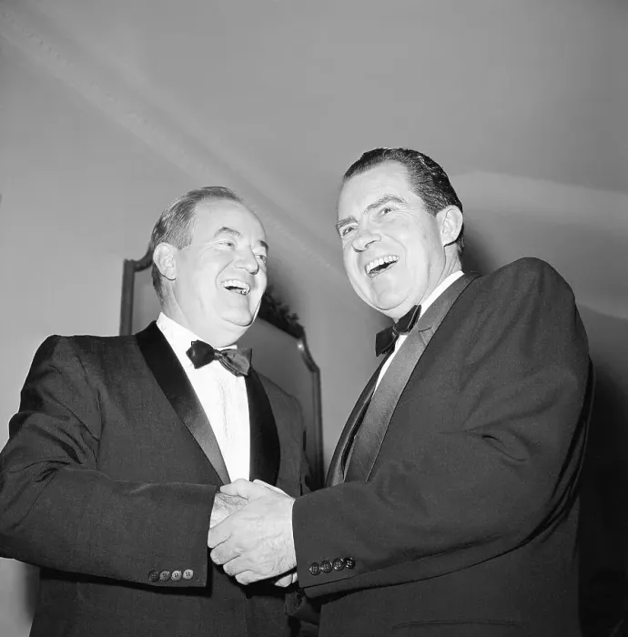 Framed Print : Richard Nixon And Hubert Humphrey Laughing Framed Print : Richard Nixon And Hubert Humphrey Laughing