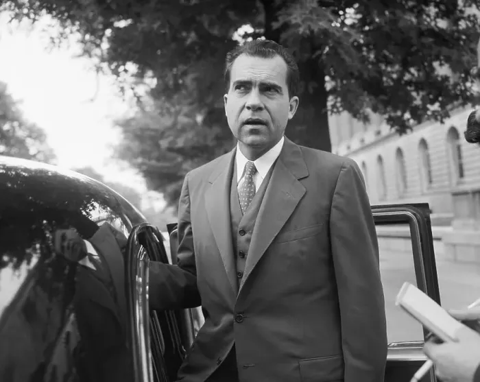 Framed Print : Richard Nixon Being Interviewed by Reporters Framed Print : Richard Nixon Being Interviewed by Reporters