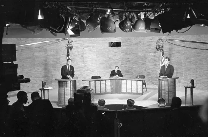 Framed Print : Richard Nixon and John F. Kennedy at Podiums During Debate Framed Print : Richard Nixon and John F. Kennedy at Podiums During Debate