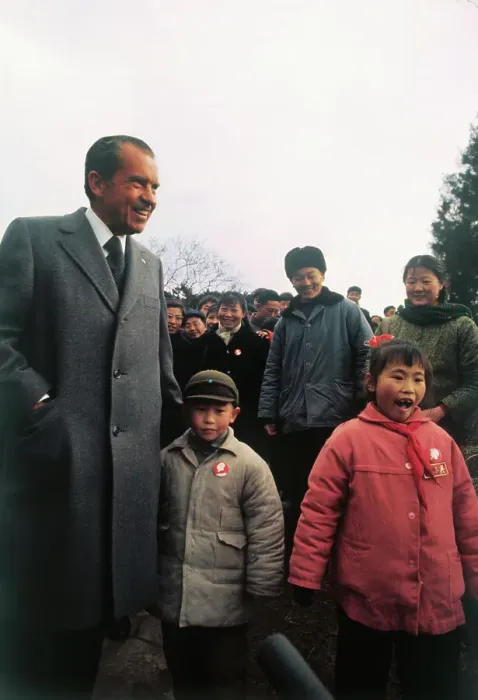 Framed Print : Richard Nixon Laughing with Children Framed Print : Richard Nixon Laughing with Children