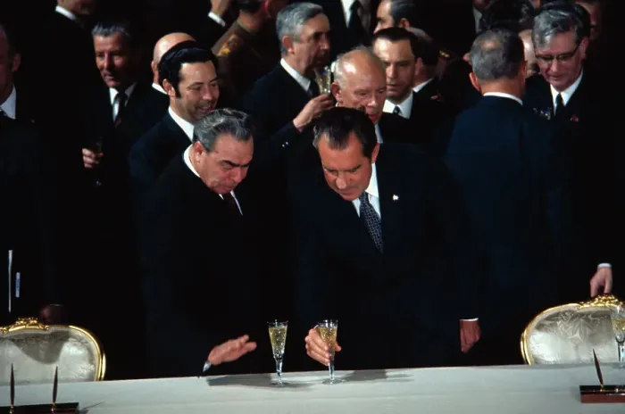 Framed Print : Richard Nixon and Leonid Brezhnev Toasting Pact Framed Print : Richard Nixon and Leonid Brezhnev Toasting Pact