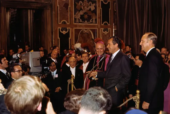 Framed Print : Richard Nixon Making Speech at Vatican