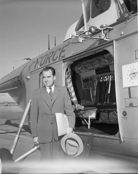 Framed Print : Richard Nixon Near Airplane Framed Print : Richard Nixon Near Airplane