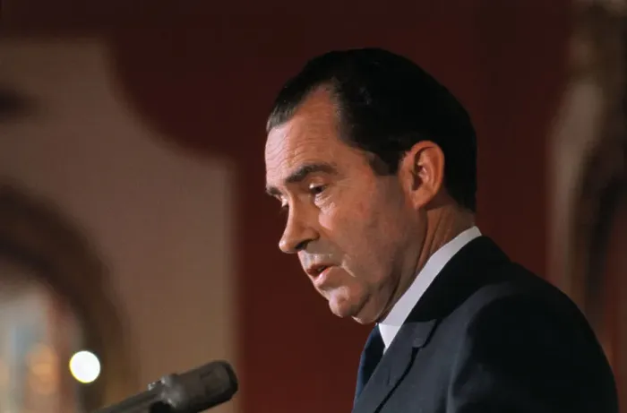 Framed Print : Richard Nixon During News Conference Framed Print : Richard Nixon During News Conference