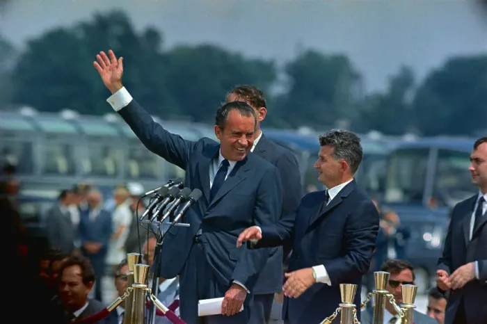 Framed Print : Richard Nixon with Nicolae Ceausecu Framed Print : Richard Nixon with Nicolae Ceausecu
