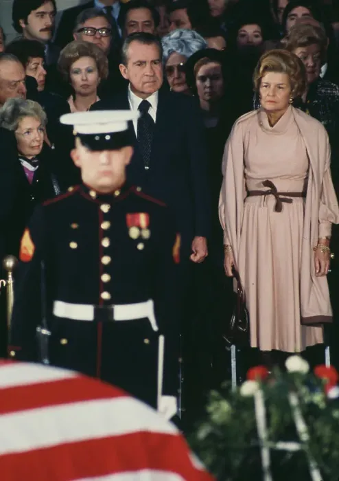 Framed Print : Richard Nixon And Pat Ford At Memorial Service Framed Print : Richard Nixon And Pat Ford At Memorial Service