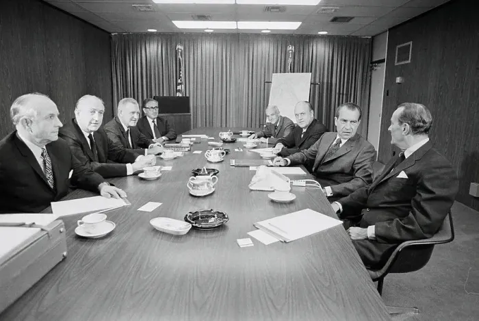 Framed Print : Richard Nixon Receiving Briefing on Southeast Asia Framed Print : Richard Nixon Receiving Briefing on Southeast Asia