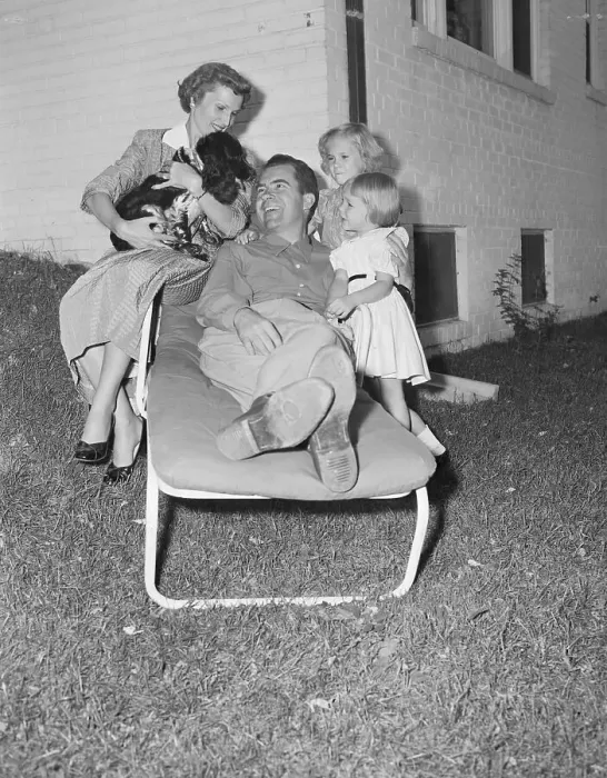 Framed Print : Richard Nixon Relaxing With His Family Framed Print : Richard Nixon Relaxing With His Family