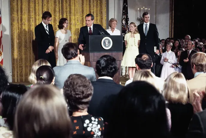 Framed Print : Richard Nixon Saying Goodbye Framed Print : Richard Nixon Saying Goodbye