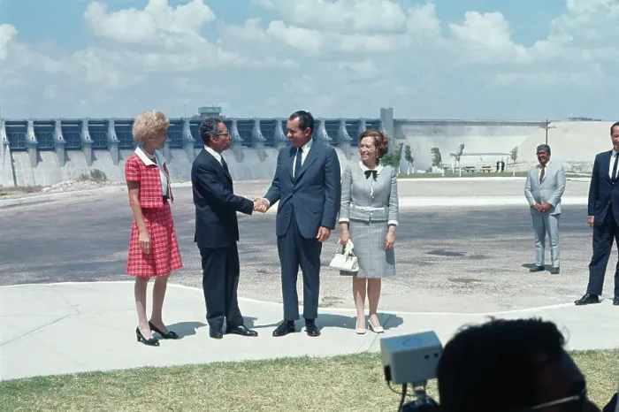 Framed Print : Richard Nixon Shaking Hands with Mexican President Framed Print : Richard Nixon Shaking Hands with Mexican President