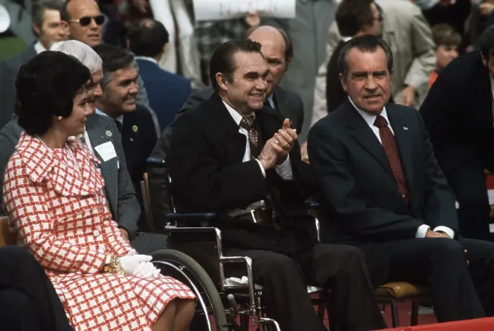 Framed Print : Richard Nixon Sits Beside George Wallace Framed Print : Richard Nixon Sits Beside George Wallace
