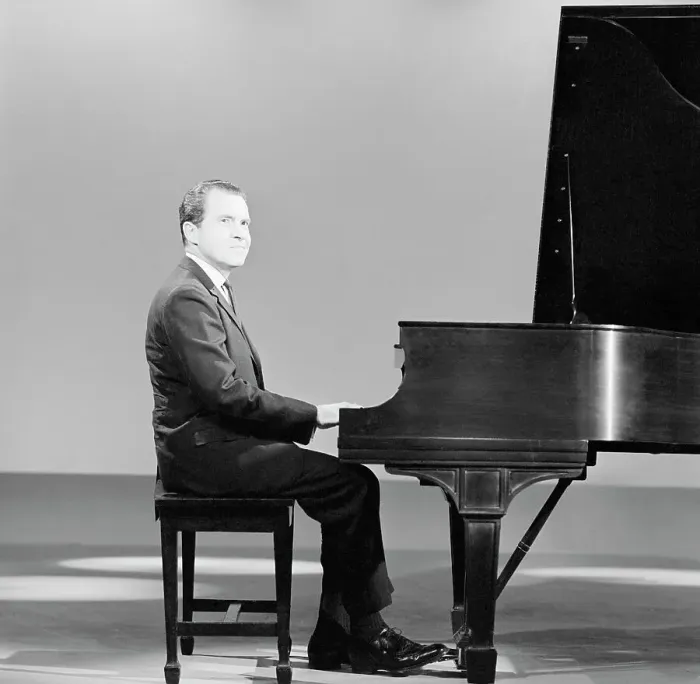 Framed Print : Richard Nixon Sitting at Piano Framed Print : Richard Nixon Sitting at Piano