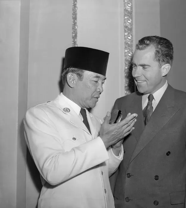 Framed Print : Richard Nixon Speaking with Achmed Sukarno Framed Print : Richard Nixon Speaking with Achmed Sukarno