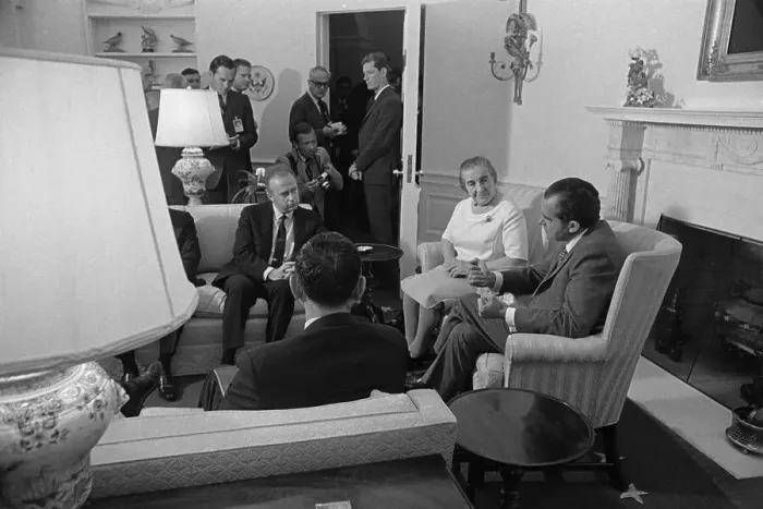 Framed Print : Richard Nixon Speaking with Golda Meir Framed Print : Richard Nixon Speaking with Golda Meir