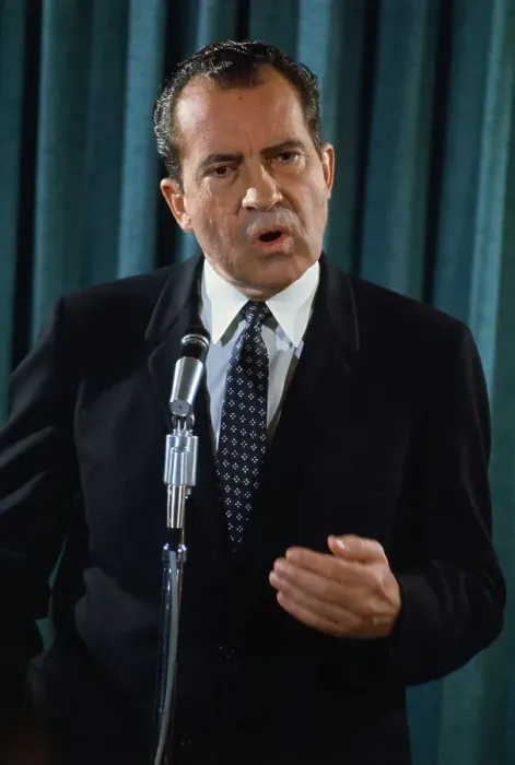 Framed Print : Richard Nixon Speaking to the Press Framed Print : Richard Nixon Speaking to the Press